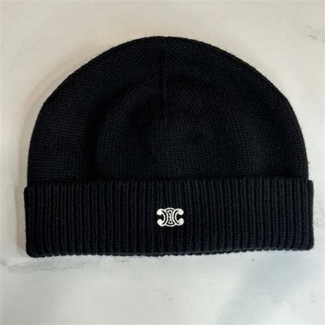 CELINE triomphe cap in wool and cashmere .